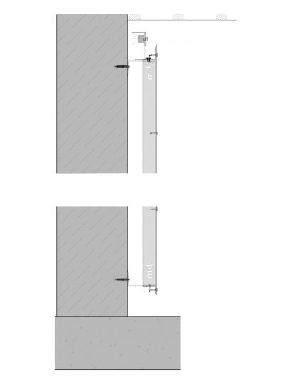 Detail zichtbare bevestiging DEV111 voor gevelpanelen van MD Designperforatie