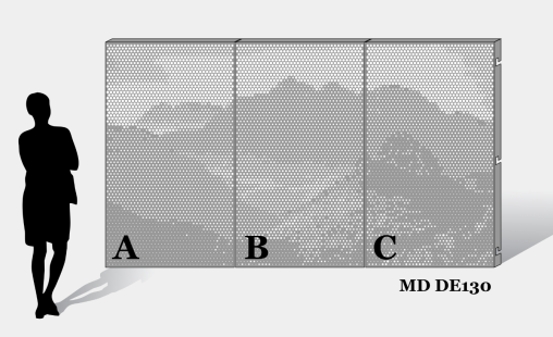 Voorbeeld van MD Designperforatie MD DE130 met een doorlopend patroon op alle panelen