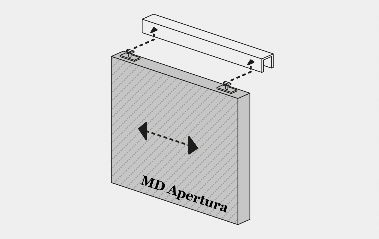 Pictogram van bevestigingssysteem MD Apertura voor MD Shapes gevelbekleding