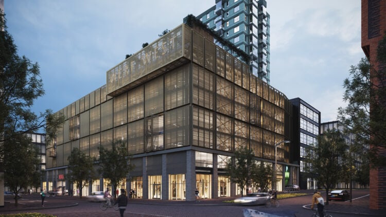 Parkeergarage BinnenDok in Amsterdam – MD Strekmetaal – Metadecor – Impressie5 Parkeergarage BinnenDok Amsterdam MD Strekmetaal