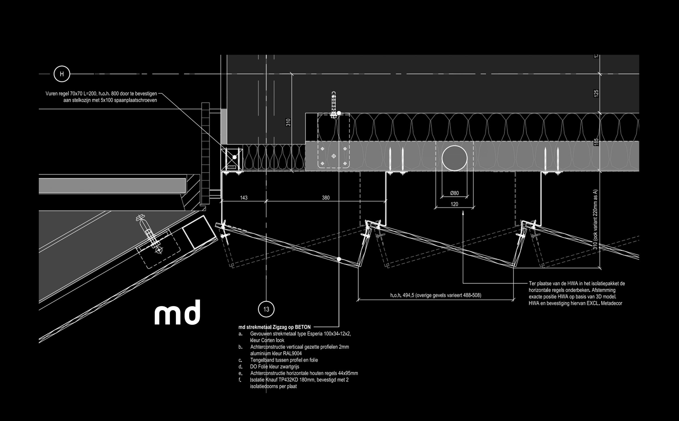 Corten-look gevel woongebouw Wisselspoor Utrecht | Metadecor