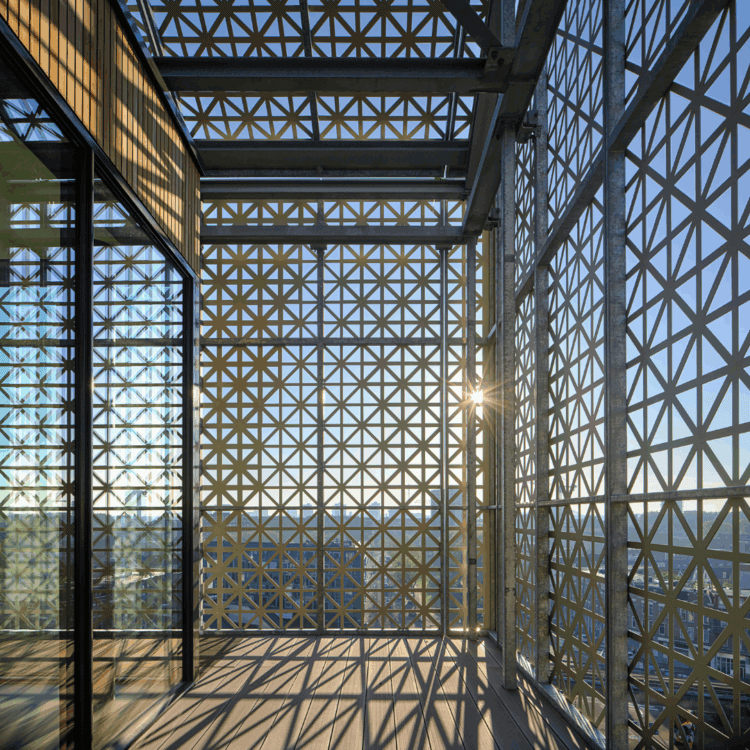 Metadecor-Designperforatie-aluminium gevelbekleding-Pakhuis Santos aluminium gevelbekleding design perforatie